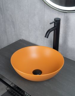 Раковина Gid 9081orm 53405 накладная оранжевая матовая 36x36x14